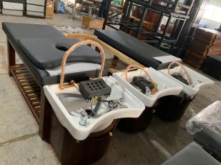 Giường gội SB-09 chân gỗ: kiểm kết cấu và chậu
