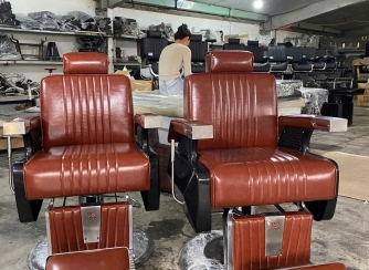 Ghế barber BA-14 Pro cho tiệm đông khách: bơm đại, 2 ty ngả