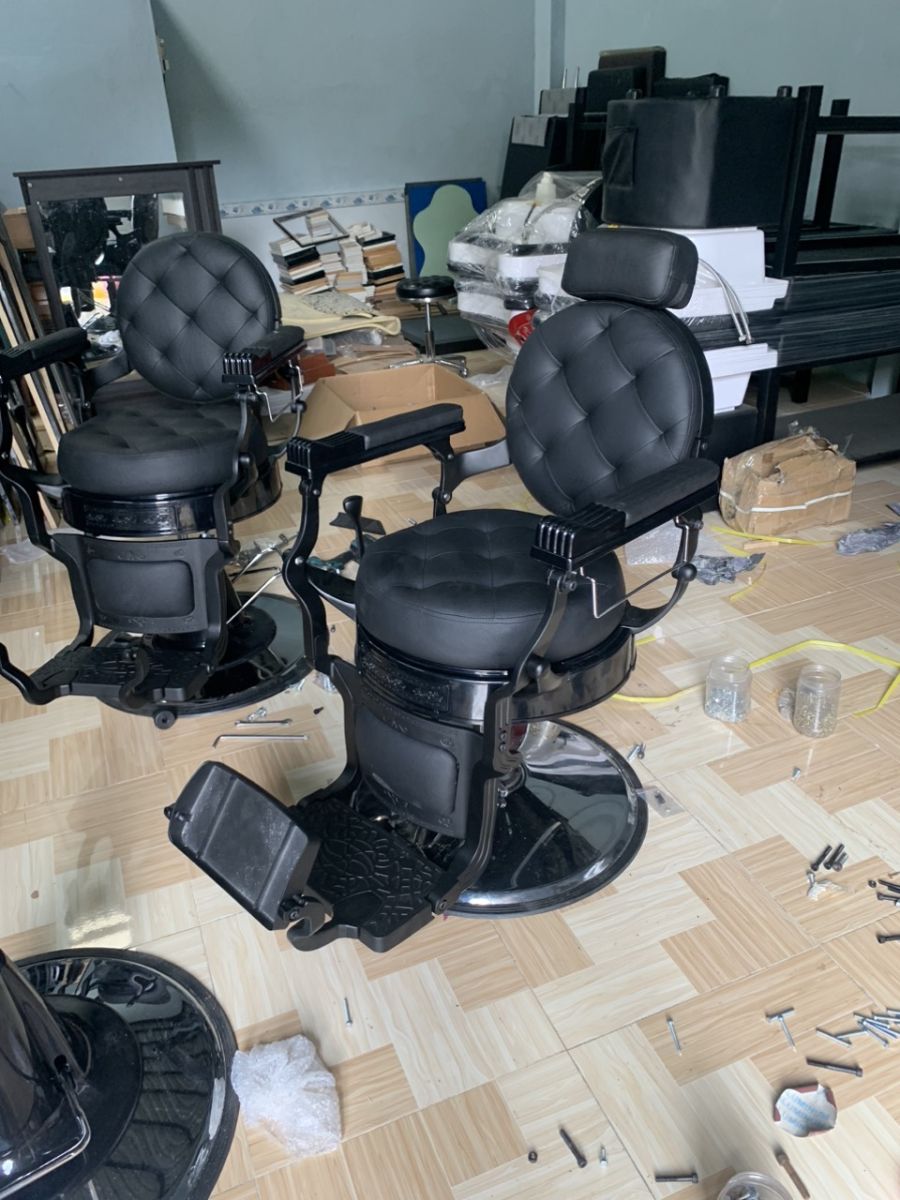 Ghế barber BA-01 phong cách cổ điển: kiểm mẫu thật - hình 1