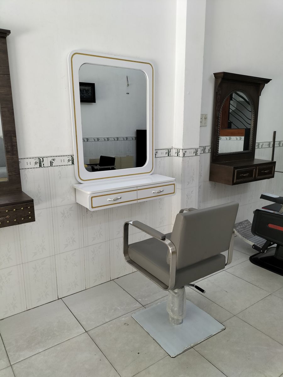 Combo gương ghế salon nữ tông xám: phối màu và ánh sáng - hình 1