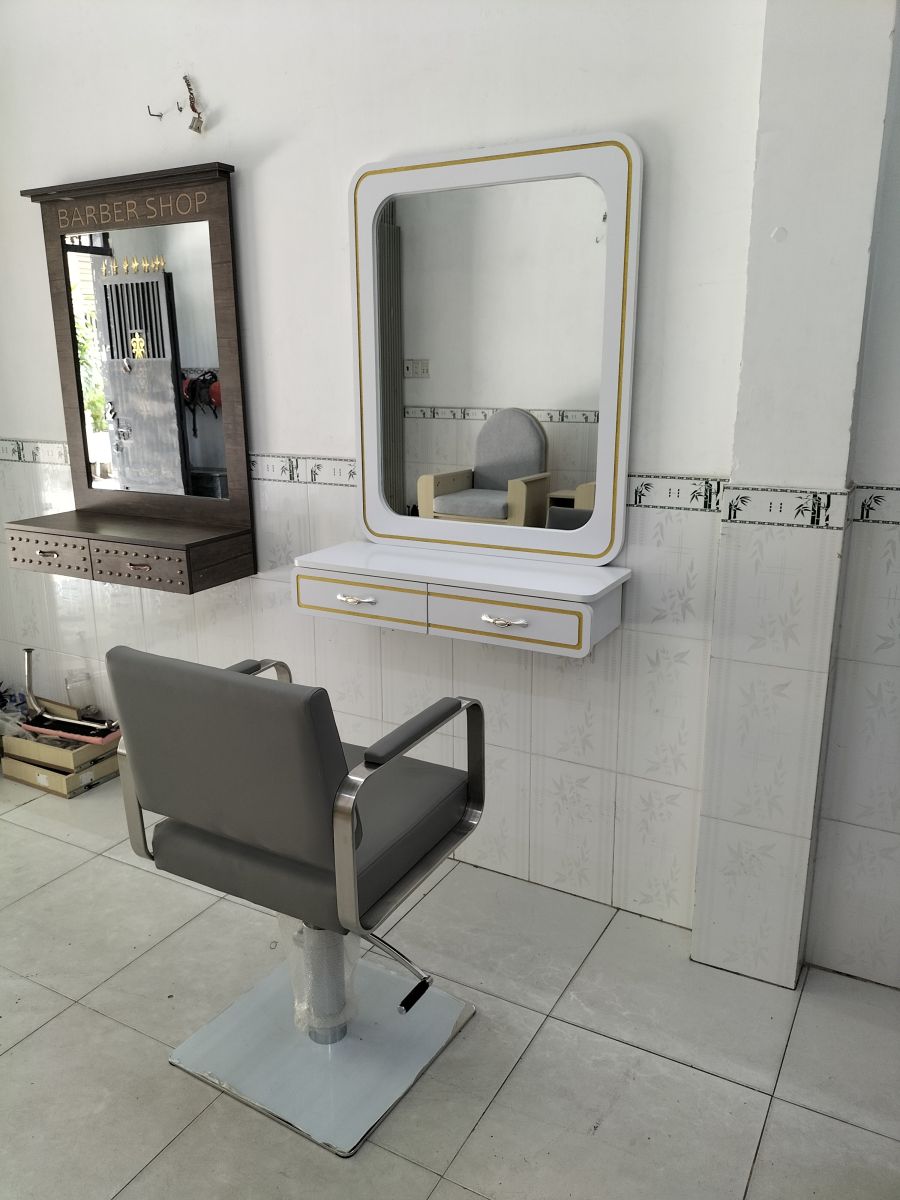 Combo gương ghế salon nữ tông xám: phối màu và ánh sáng - hình 2