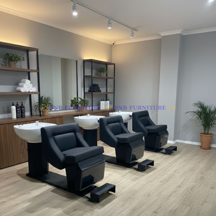 GIƯỜNG GỘI ĐẦU BB-13 – KHUNG GỖ DẦU, BỒN SỨ